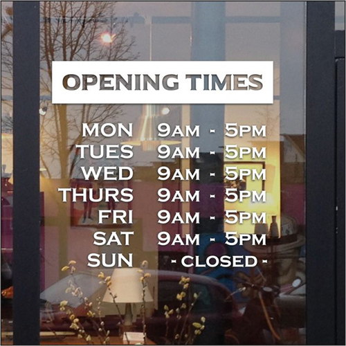 Customized Opening Times