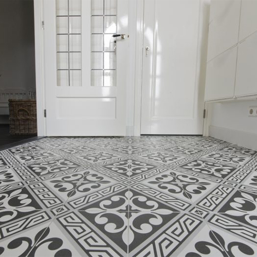Grey and black ancient floor tiles pattern