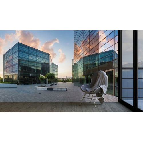 aModern office building in the evening