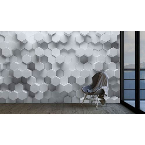 Abstract white geometric hexagonal