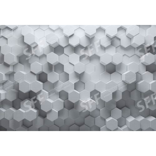 Abstract white geometric hexagonal