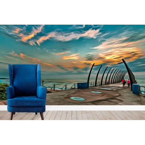 Digital painting of the Umhlanga Rocks pier near Durban