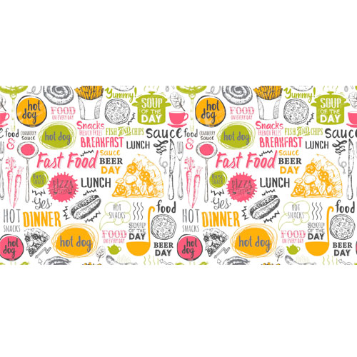 Seamless background with fastfood symbols