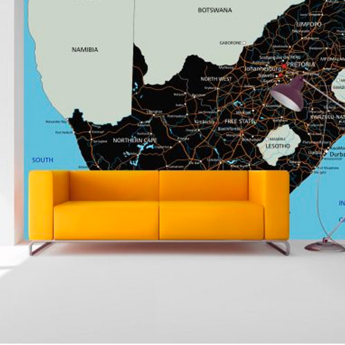 South Africa road map with labeling
