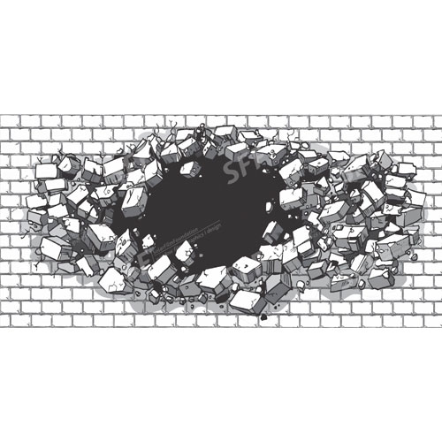 hole in a wide brick